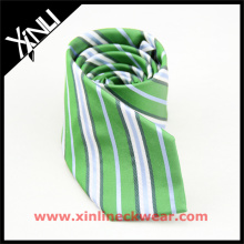 Men Green Stripes Perfect Neck Knot for Wedding Silk Jacquard Woven Tie